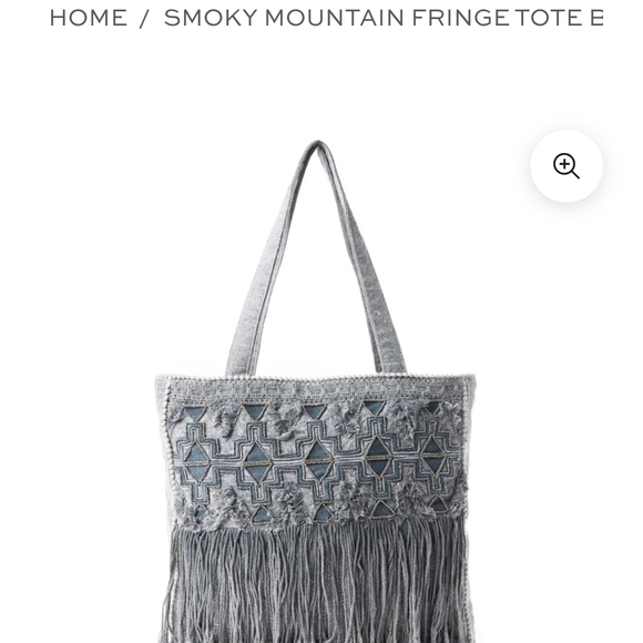 Gray Fringe Tote Bag - Picture 4 of 5